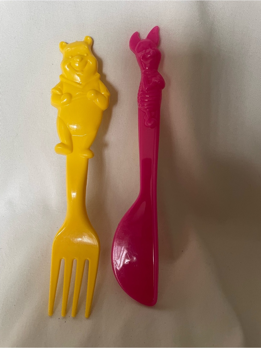 Character-Themed Kids Cutlery Set - Yellow Fork & Pink knife